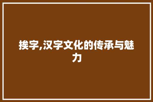 挨字,汉字文化的传承与魅力