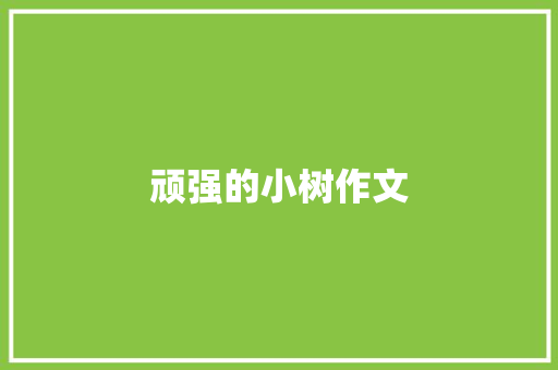 顽强的小树作文