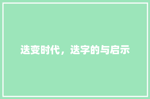 迭变时代，迭字的与启示 词汇积累