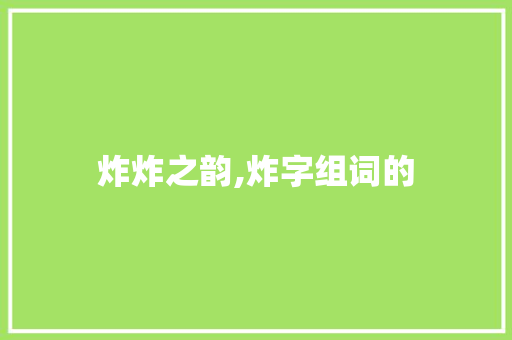 炸炸之韵,炸字组词的
