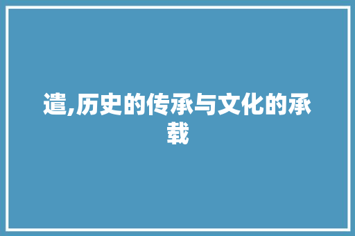 遣,历史的传承与文化的承载 商业文案