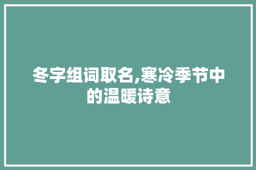 冬字组词取名,寒冷季节中的温暖诗意