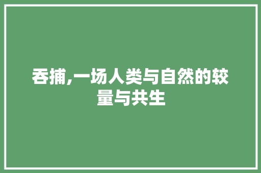 吞捕,一场人类与自然的较量与共生