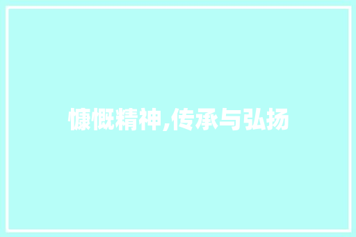 慷慨精神,传承与弘扬 词汇积累