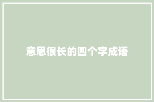 意思很长的四个字成语
