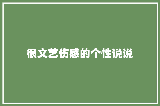 很文艺伤感的个性说说
