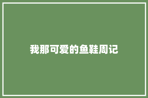 我那可爱的鱼鞋周记 写作社区