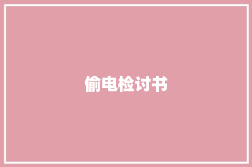 偷电检讨书