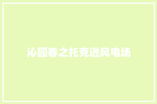 沁园春之托克逊风电场 商业文案