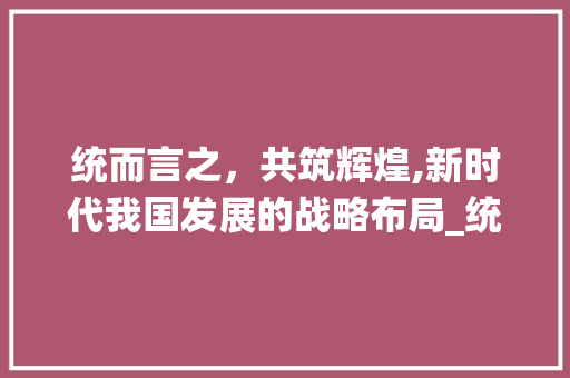 统而言之，共筑辉煌,新时代我国发展的战略布局_统而言之的意思10个字