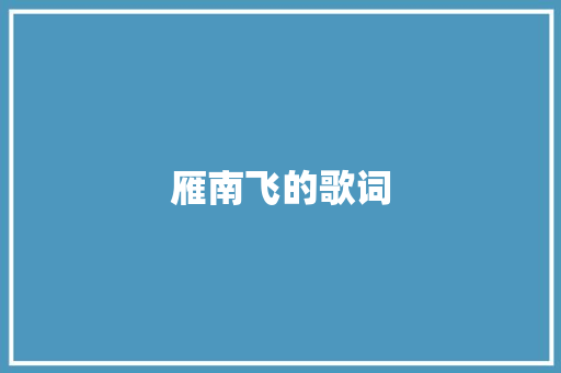 雁南飞的歌词 商业文案