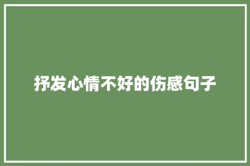 抒发心情不好的伤感句子
