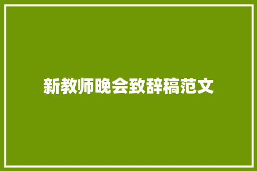 新教师晚会致辞稿范文 简历模板