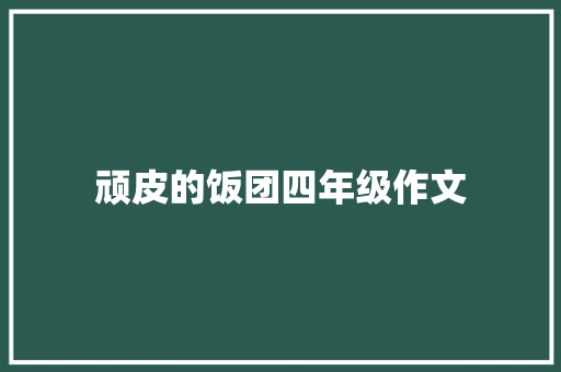 顽皮的饭团四年级作文