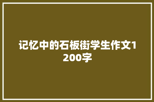 记忆中的石板街学生作文1200字