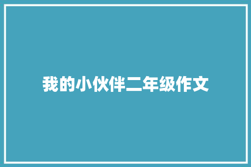 我的小伙伴二年级作文 写作素材