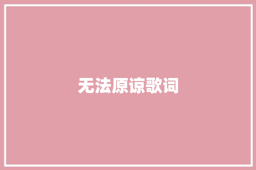 无法原谅歌词 简历模板