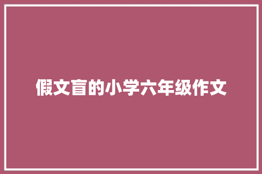 假文盲的小学六年级作文 诗歌创作