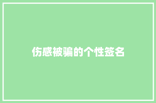 伤感被骗的个性签名 简历模板