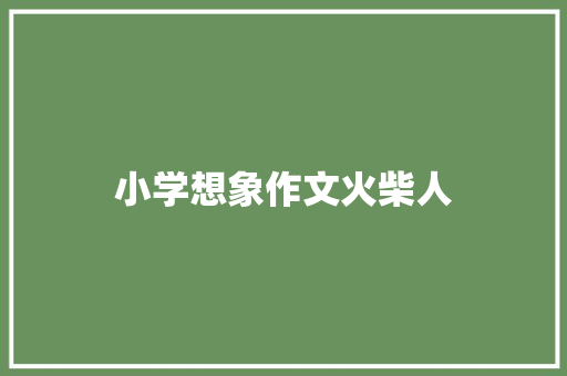 小学想象作文火柴人 报告写作