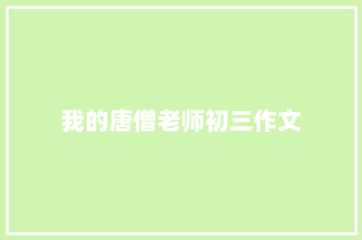 我的唐僧老师初三作文 写作技巧