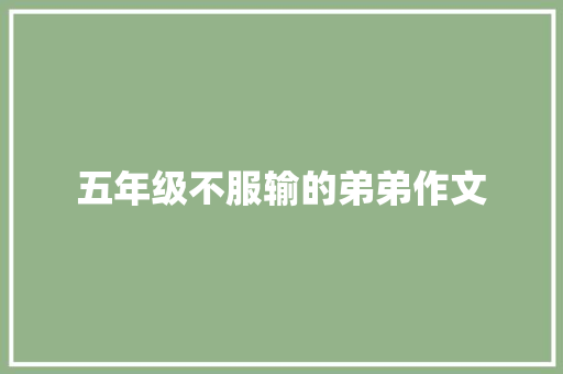 五年级不服输的弟弟作文