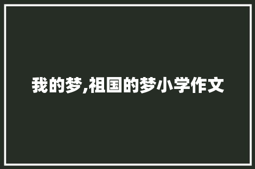 我的梦,祖国的梦小学作文 报告写作