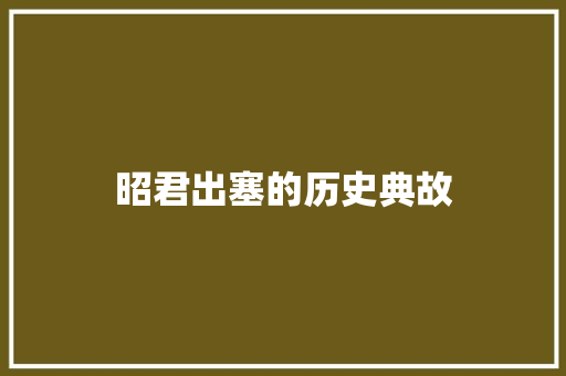 昭君出塞的历史典故 写作技巧