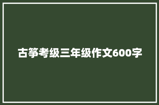 古筝考级三年级作文600字 商业文案