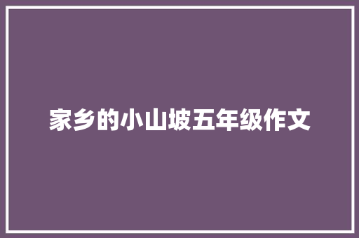 家乡的小山坡五年级作文