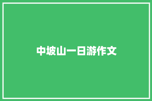 中坡山一日游作文 写作技巧
