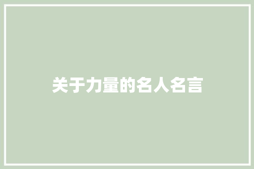 关于力量的名人名言 词汇积累