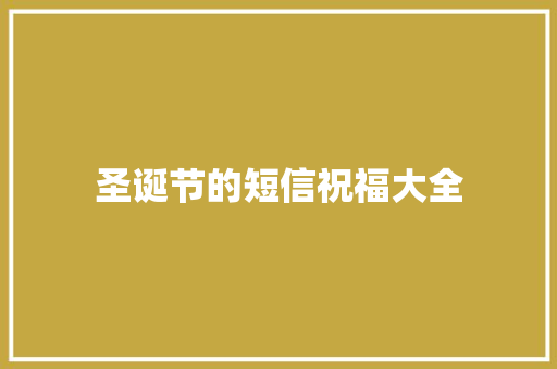 圣诞节的短信祝福大全 范文赏析