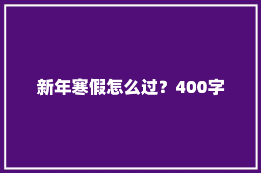 新年寒假怎么过？400字