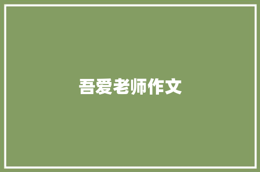 吾爱老师作文 商业文案