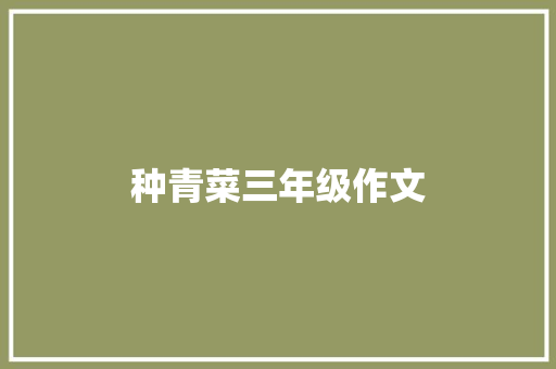 种青菜三年级作文 简历模板