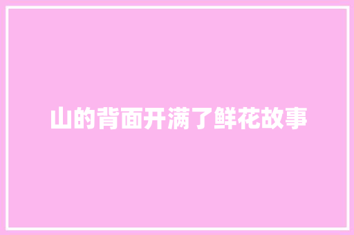 山的背面开满了鲜花故事 写作技巧