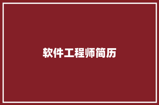 软件工程师简历 写作素材