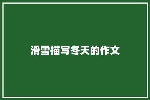 滑雪描写冬天的作文 词汇积累