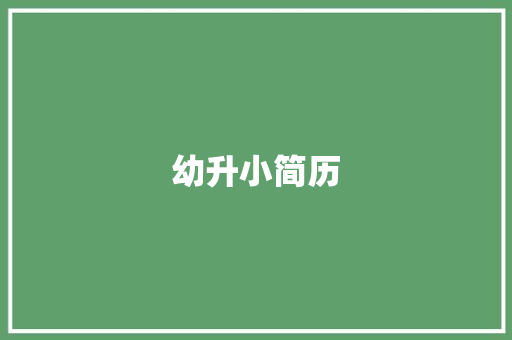 幼升小简历