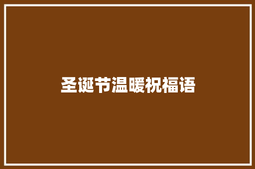 圣诞节温暖祝福语