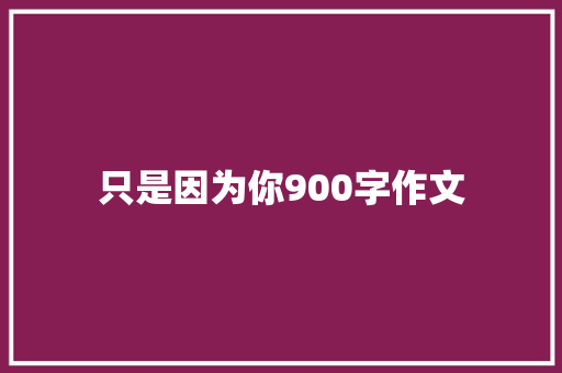 只是因为你900字作文 报告写作
