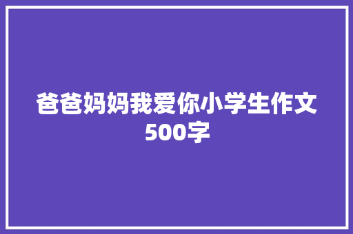爸爸妈妈我爱你小学生作文500字