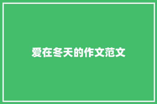 爱在冬天的作文范文 词汇积累