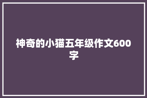 神奇的小猫五年级作文600字 报告写作