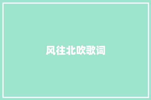 风往北吹歌词 词汇积累