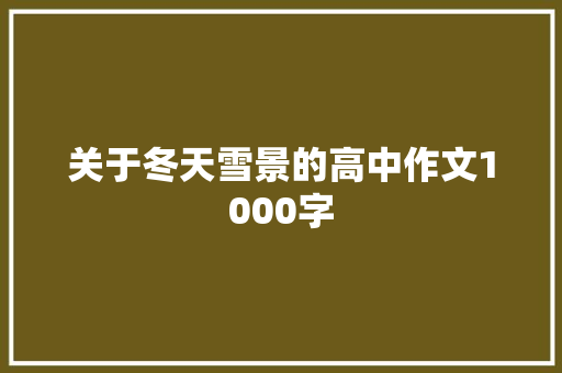 关于冬天雪景的高中作文1000字