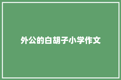 外公的白胡子小学作文