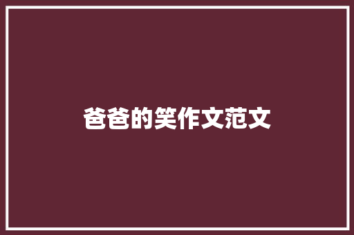 爸爸的笑作文范文 词汇积累