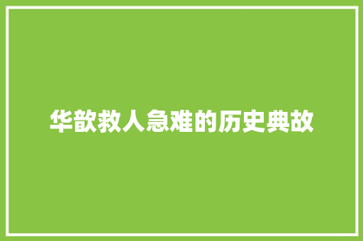 华歆救人急难的历史典故 范文赏析